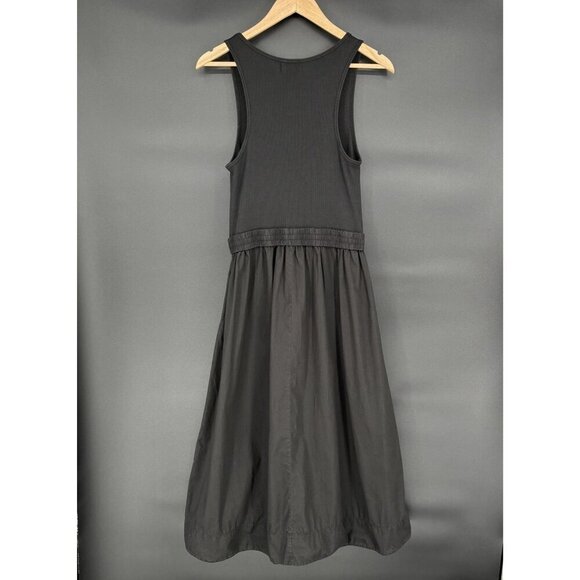 Nation LTD Revolve Women's Sadelle Midi Dress M Jet Black Organic Pima Cotton - Picture 2 of 7